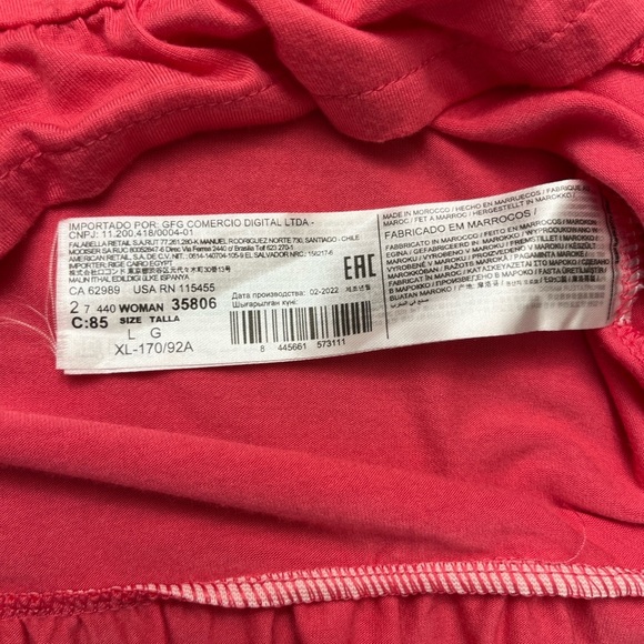 Mango MNG Pink Drawstring Dress Size 8 Knit Ruffle Beach Spring Lightweight NWT - Picture 6 of 13